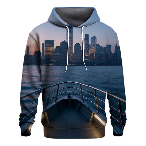 Hudson River Ferry Dawn Approach heavyweight hoodies