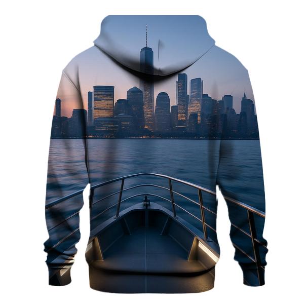 Hudson River Ferry Dawn Approach heavyweight hoodies