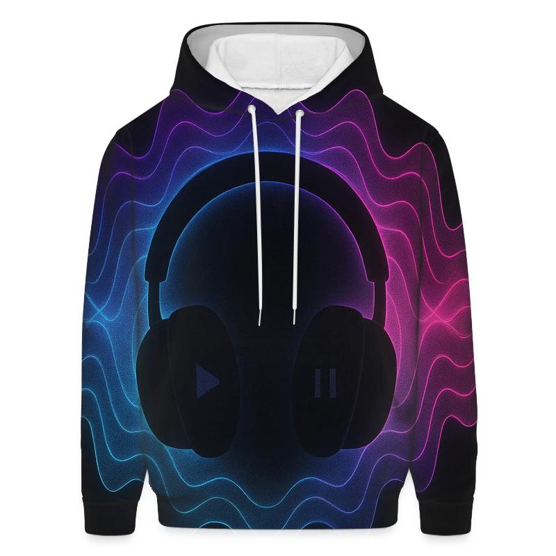 Holographic Headphone Aura zip-up hoodies
