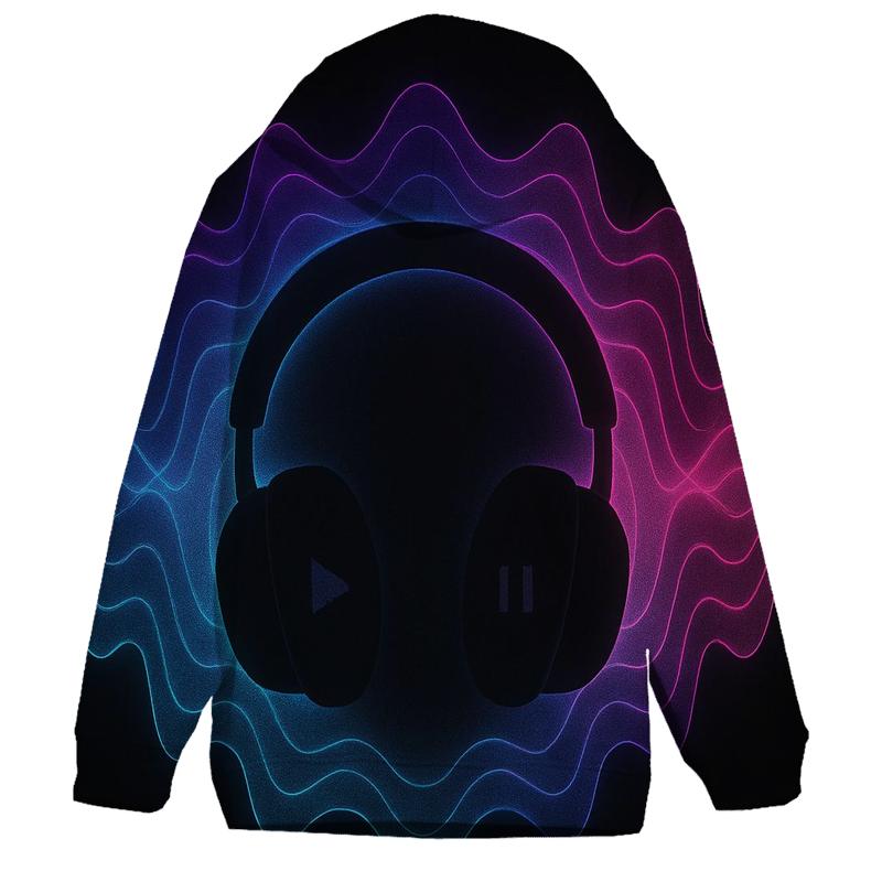 Holographic Headphone Aura zip-up hoodies