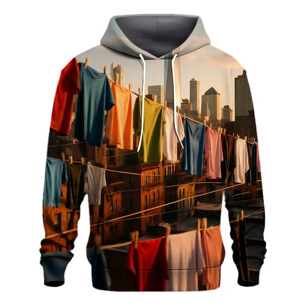 Chinatown Rooftop Laundry Skyline heavyweight hoodies