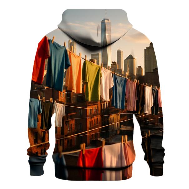 Chinatown Rooftop Laundry Skyline heavyweight hoodies