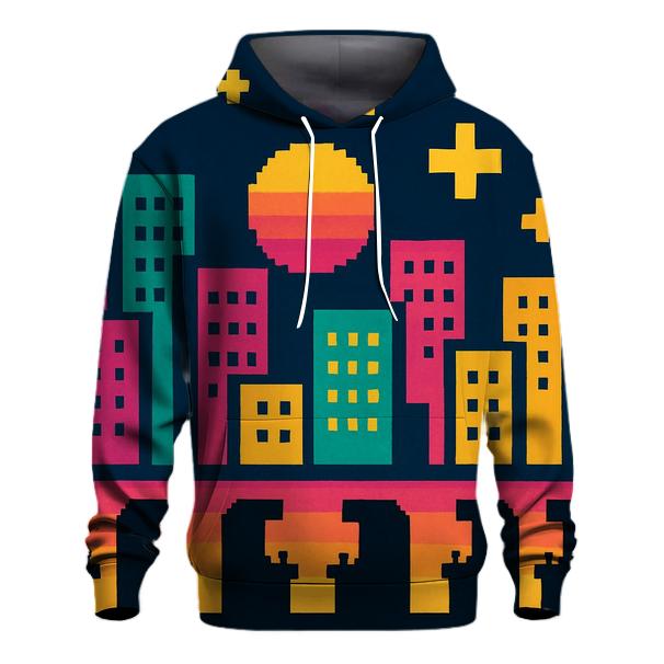 Pixel Arcade City Lights custom hoodies