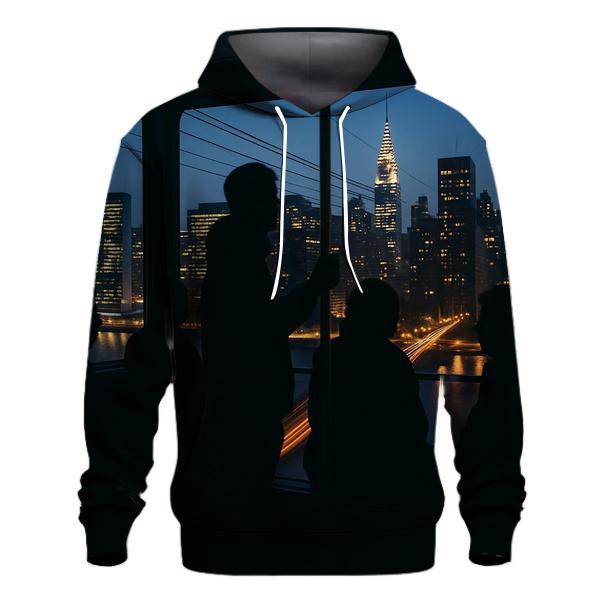 Queensboro Bridge Evening Commute Skyline embroidered hoodies