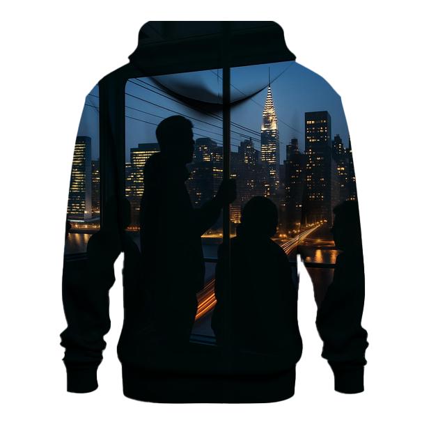 Queensboro Bridge Evening Commute Skyline embroidered hoodies