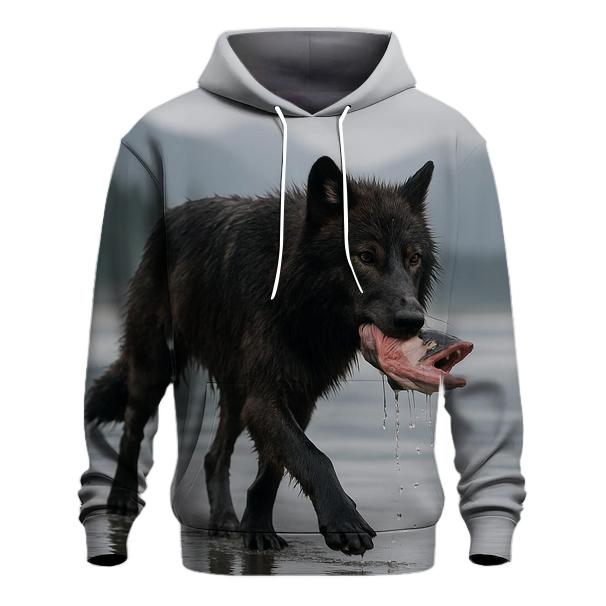 Coastal Wolf Crossing Tidal Flats hoodie styles