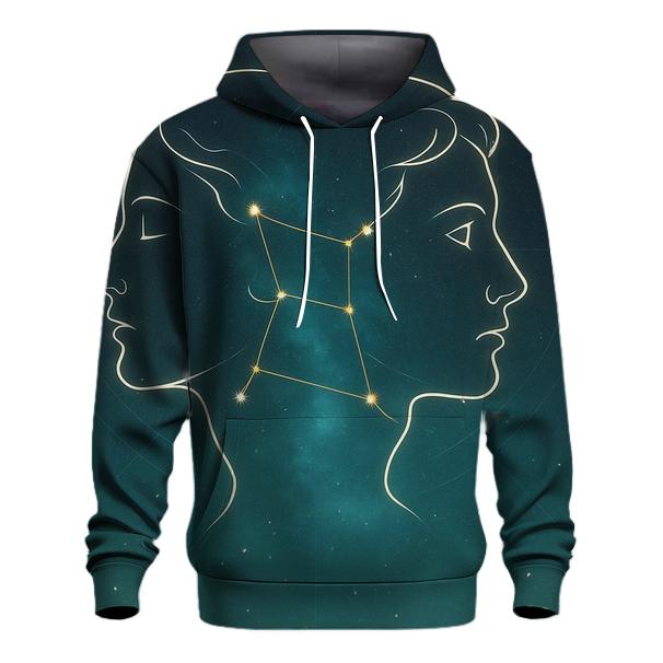 Gemini Celestial Mirror Lines hoodie designs