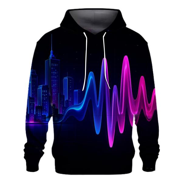 Chromatic Soundwave Skyline printed hoodies