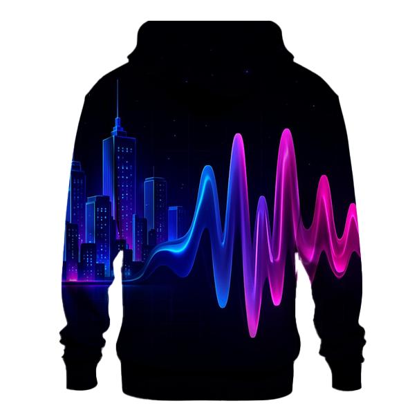 Chromatic Soundwave Skyline printed hoodies