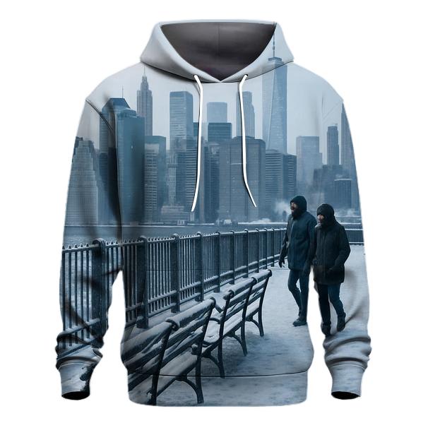 Brooklyn Heights Winter Promenade View zip-up hoodies