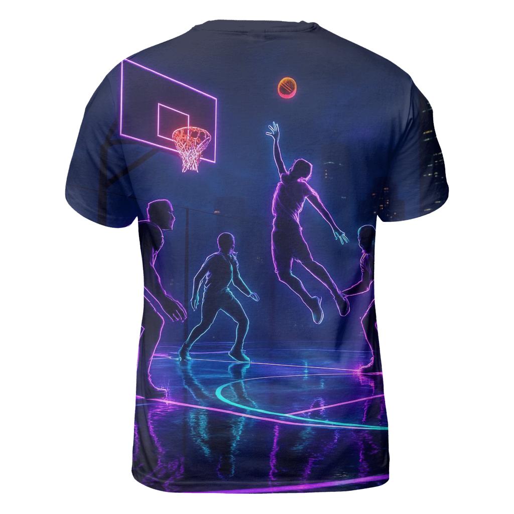 Neon Night Street Basketball trendy printed shirt styles