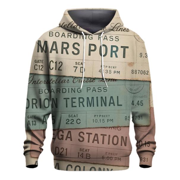 Retro Starliner Boarding Pass Collage hoodie trends