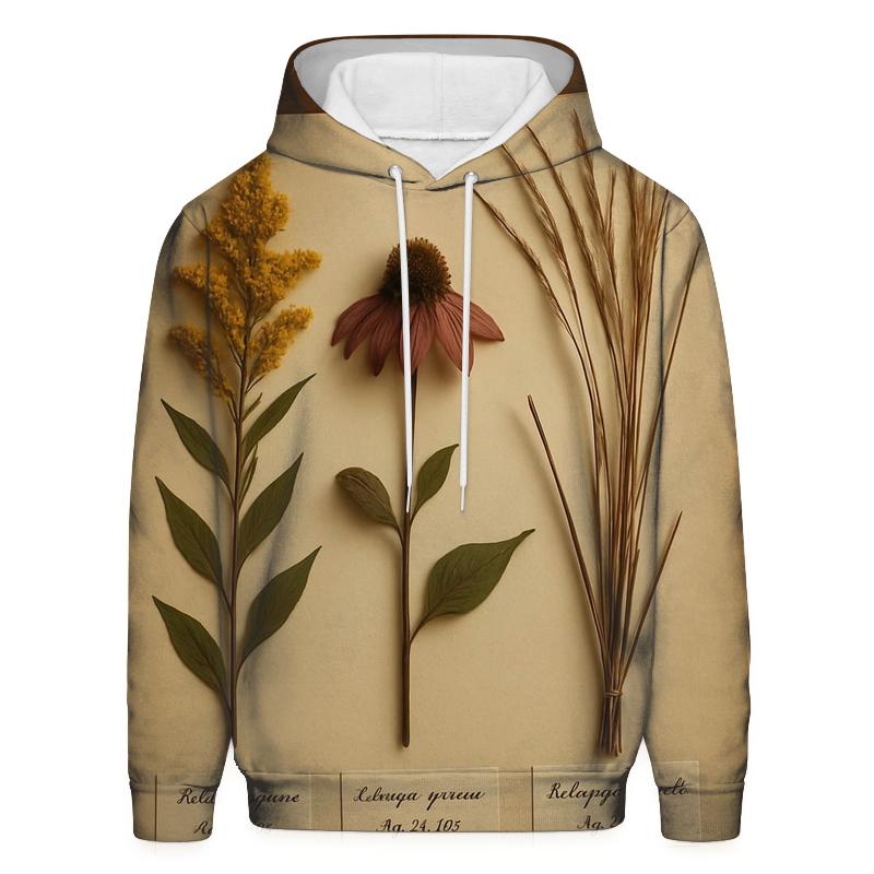 Herbarium Page Of Pressed Prairie Flowers lightweight hoodies
