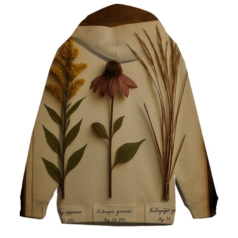 Herbarium Page Of Pressed Prairie Flowers lightweight hoodies