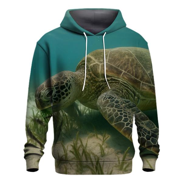 Seagrass Shadow Green Sea Turtle zip-up hoodies