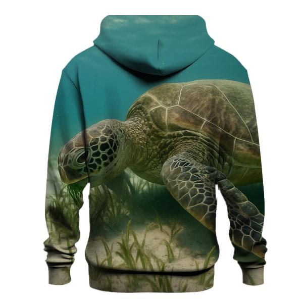 Seagrass Shadow Green Sea Turtle zip-up hoodies