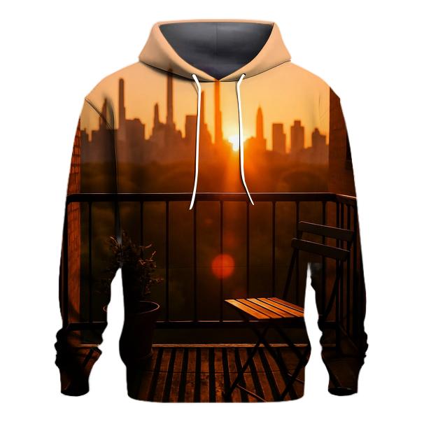 Harlem Fire Escape Sunset Skyline Slice lightweight hoodies