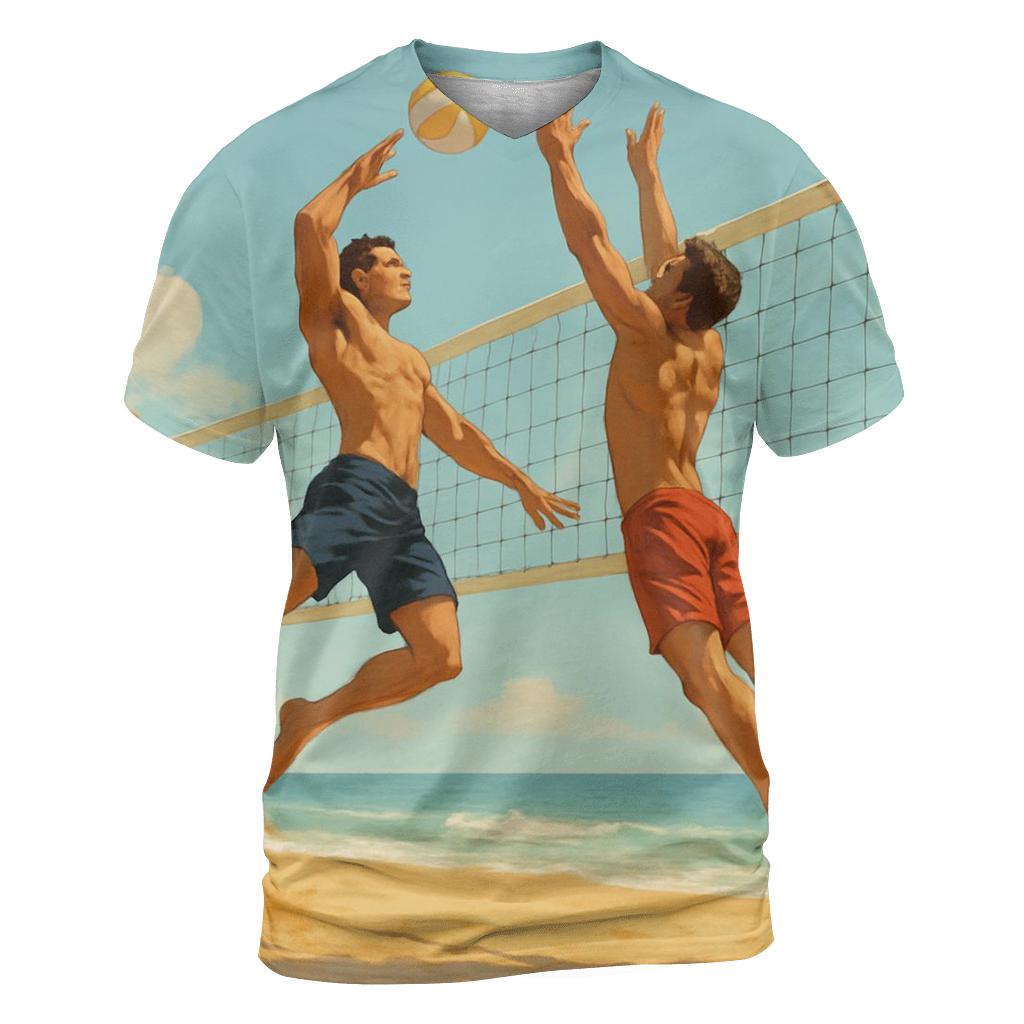 Golden Sand Beach Volleyball Rally statement graphic shirts