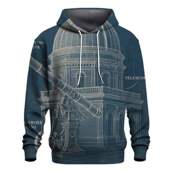 Old Observatory Blueprint Diagram custom hoodies