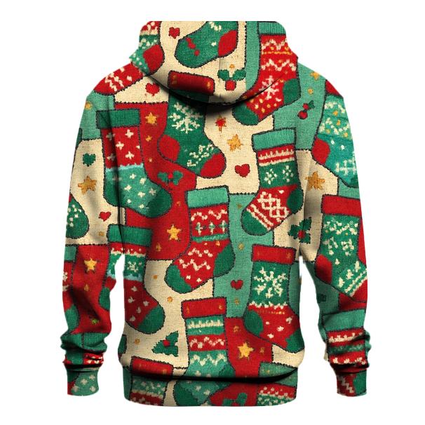 Mismatched Stocking Patchwork Design graphic hoodies