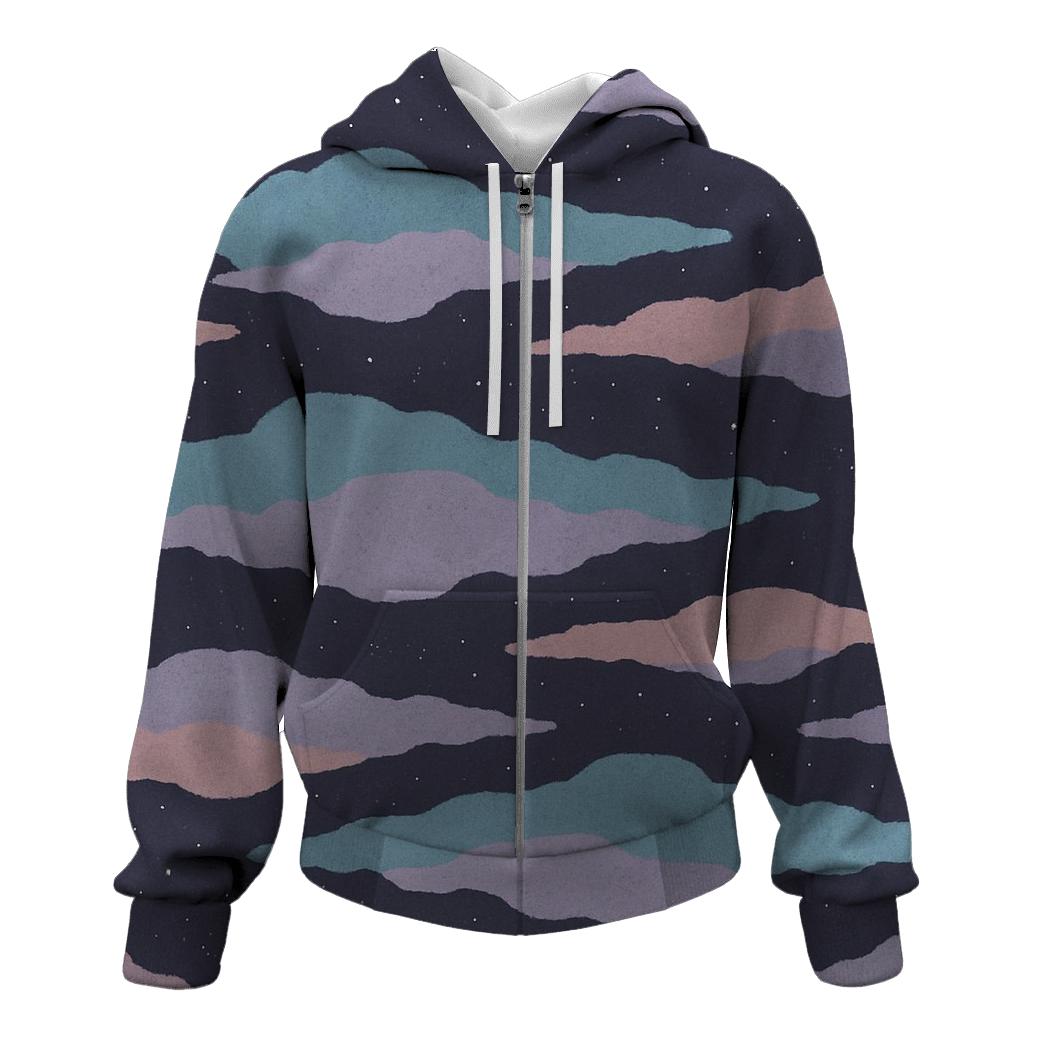 Nebula Filament Drift Panel pullover hoodies