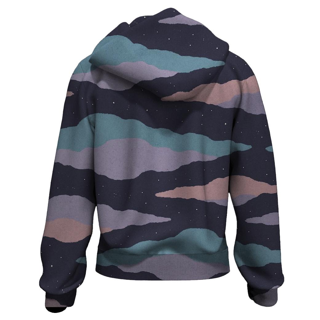 Nebula Filament Drift Panel pullover hoodies