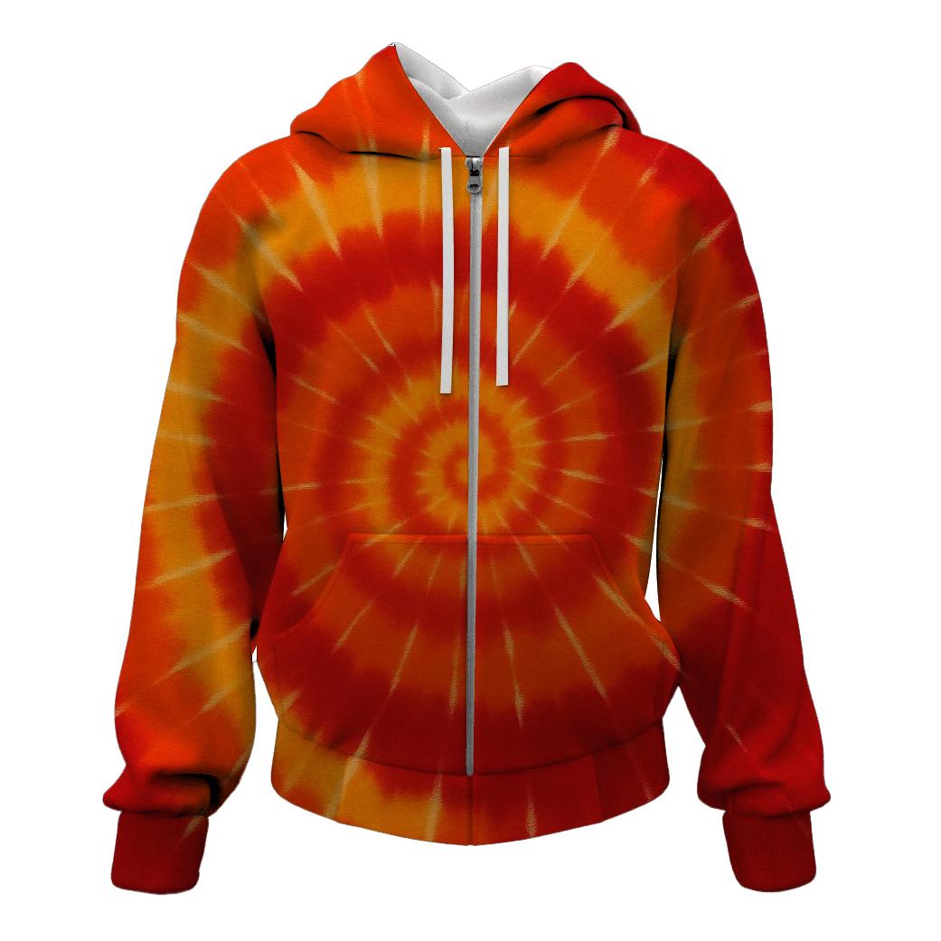 Solar Flare Spiral Overdye heavyweight hoodies