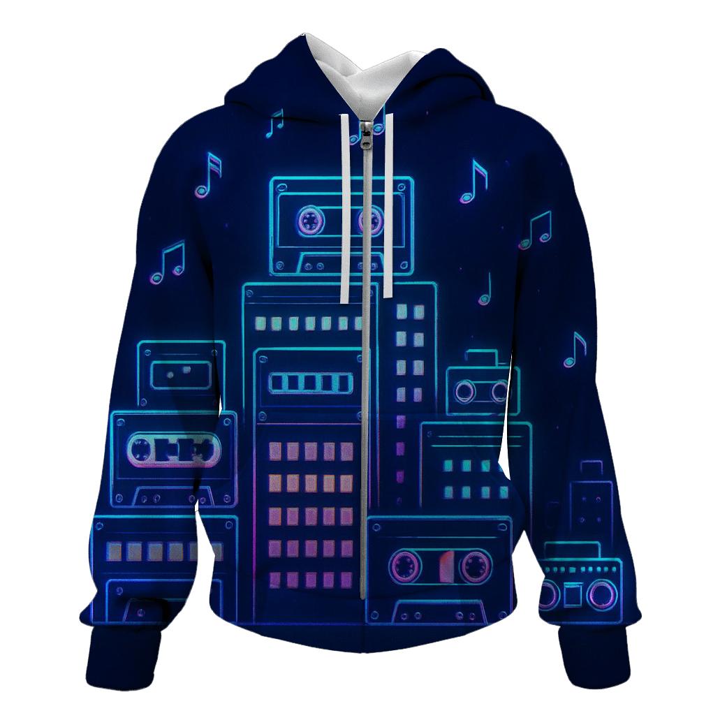 Neon Mixtape Skyline printed hoodies