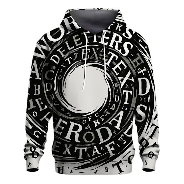 Monochrome Typographic Storm printed hoodies
