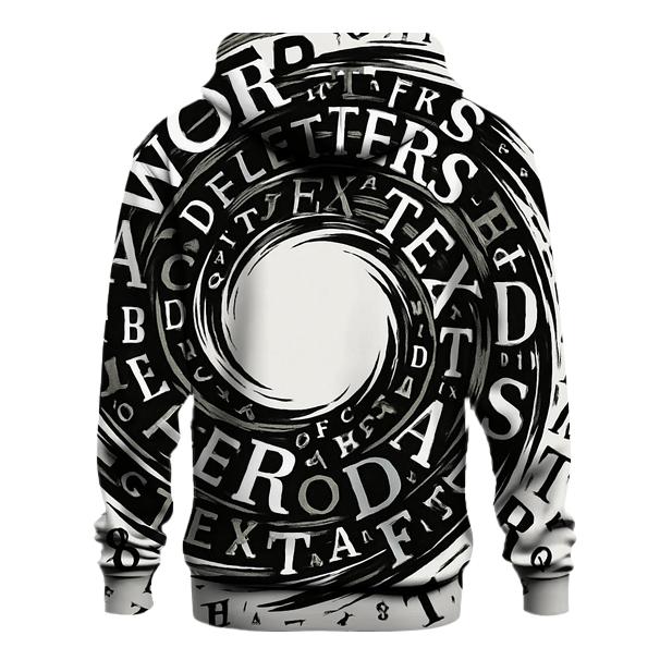 Monochrome Typographic Storm printed hoodies