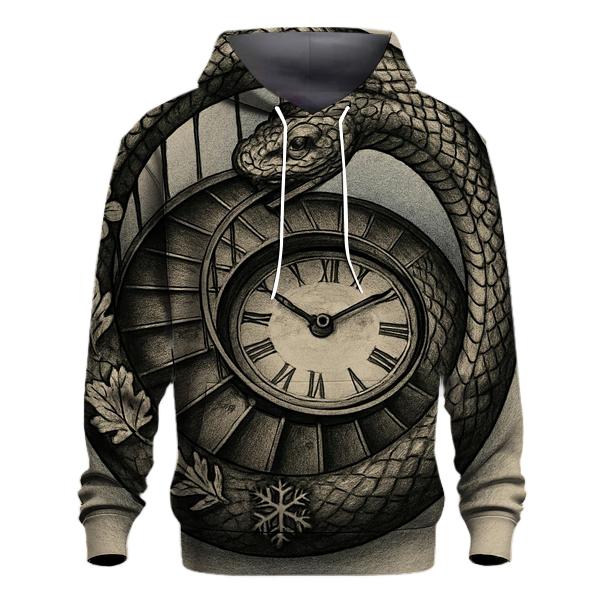 Time Spiral Ouroboros Staircase zip-up hoodies