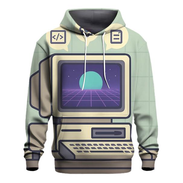 Retro Computer Dream Grid lightweight hoodies