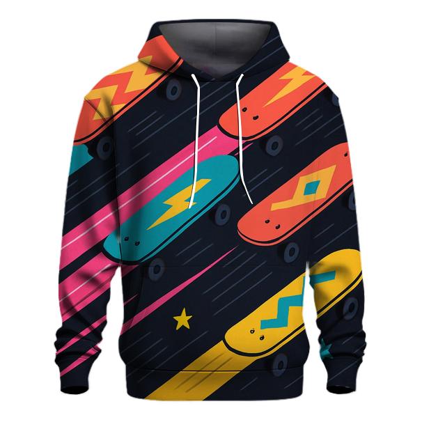 Neon Skateboard Streaks designer hoodies