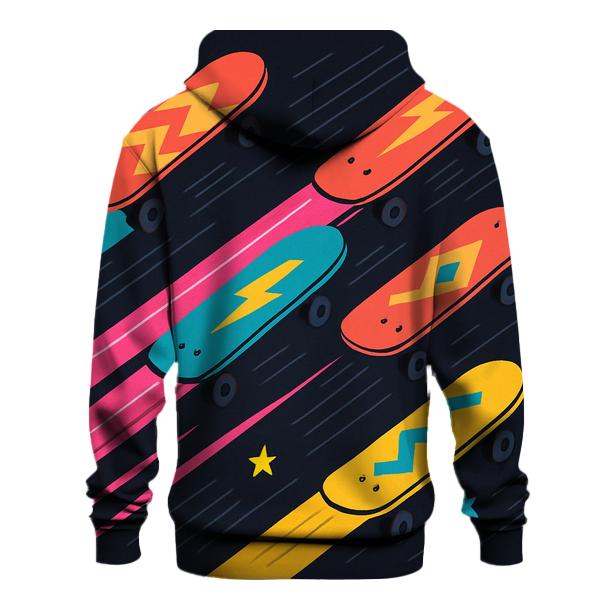Neon Skateboard Streaks designer hoodies