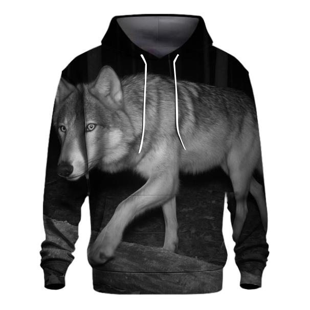 Forest Wolf Passing Hidden Camera Trap heavyweight hoodies