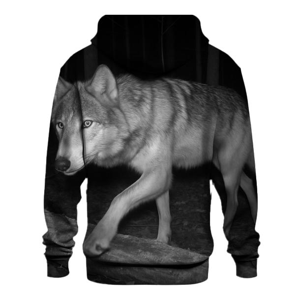 Forest Wolf Passing Hidden Camera Trap heavyweight hoodies