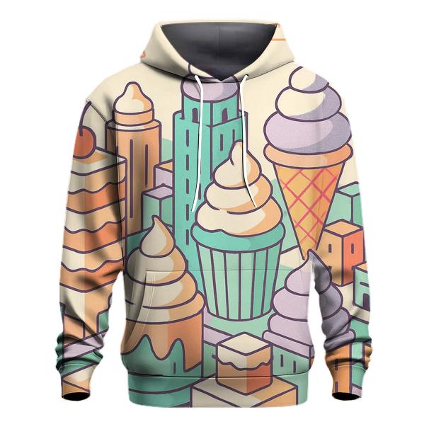 Retro Futurist Dessert City designer hoodies