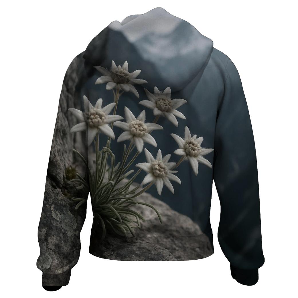 Alpine Edelweiss On Wind Carved Ridge printed hoodies