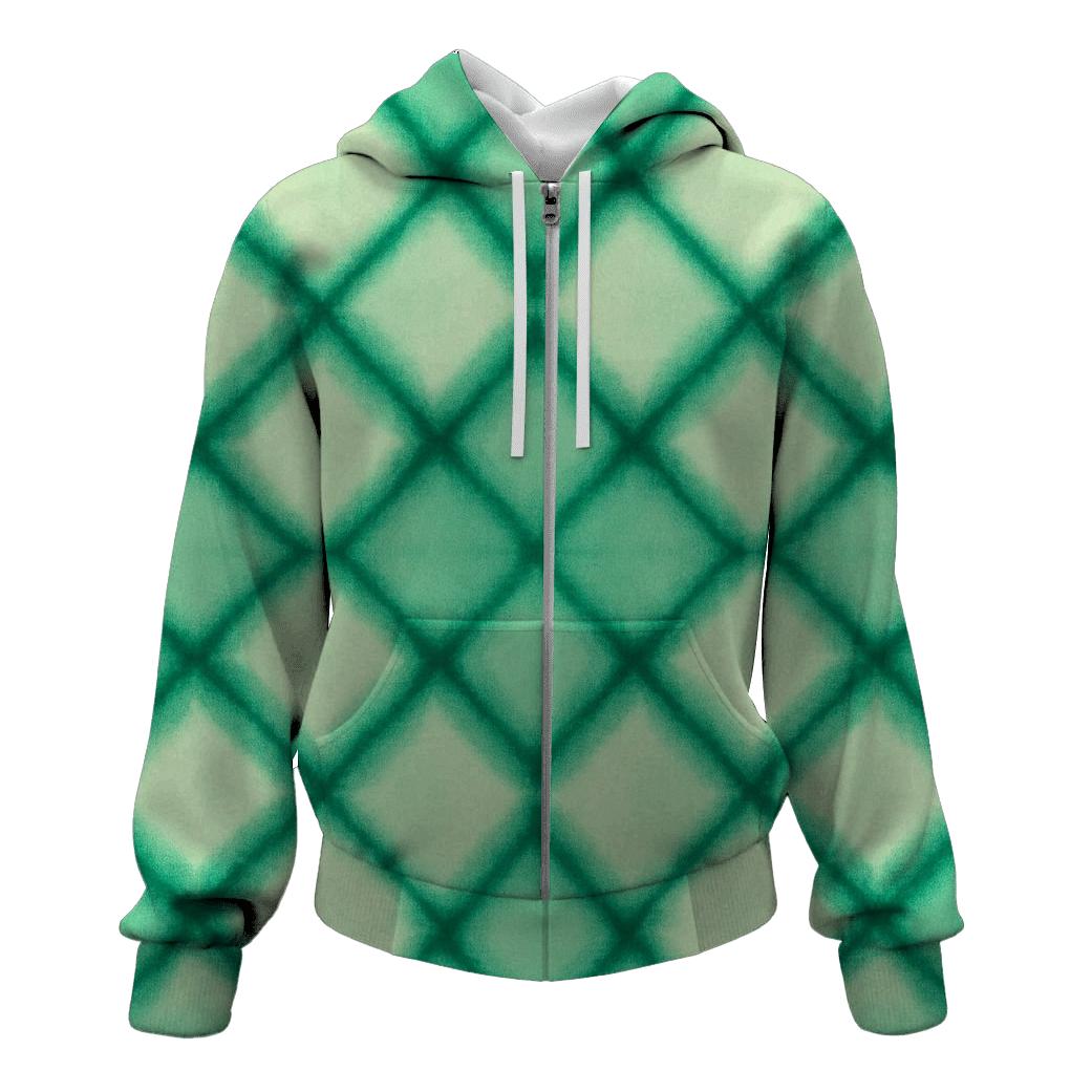 Jade Itajime Diamond Grid embroidered hoodies
