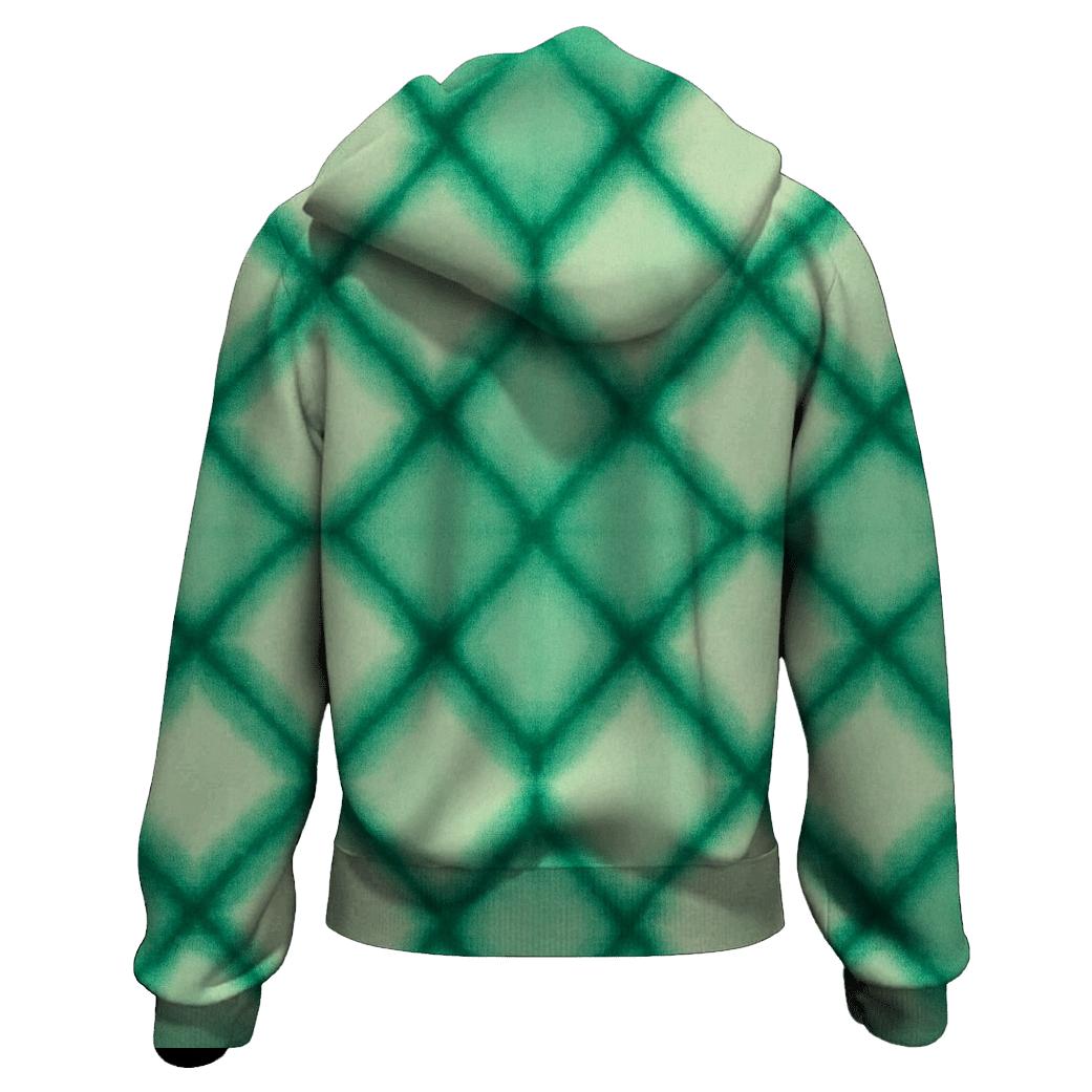 Jade Itajime Diamond Grid embroidered hoodies