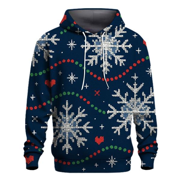 Midnight Snowflake Disco Garland Design heavyweight hoodies
