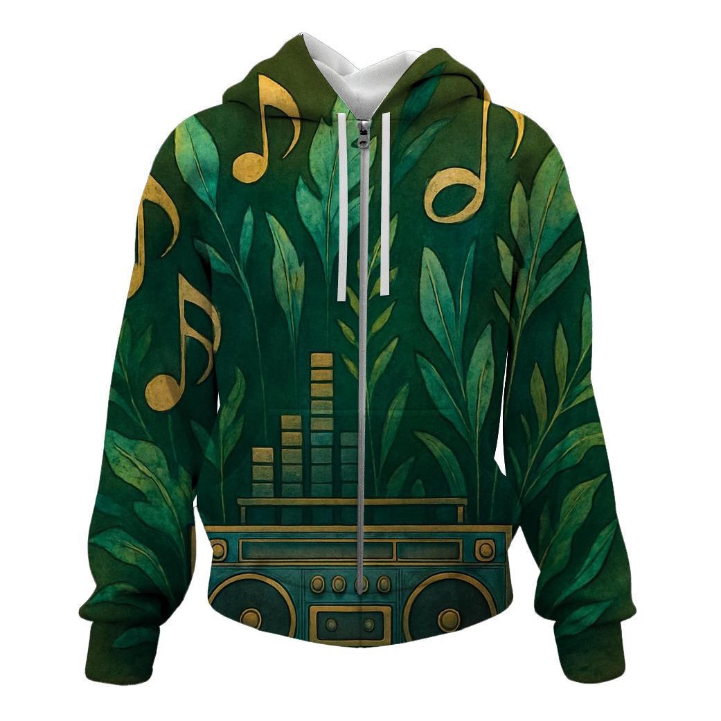 Boombox Jungle Rhythm graphic hoodies