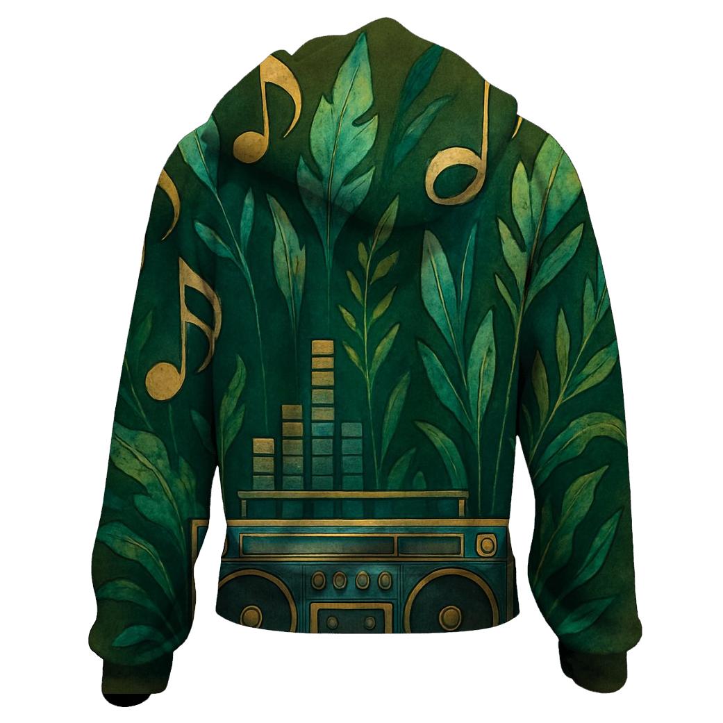 Boombox Jungle Rhythm graphic hoodies