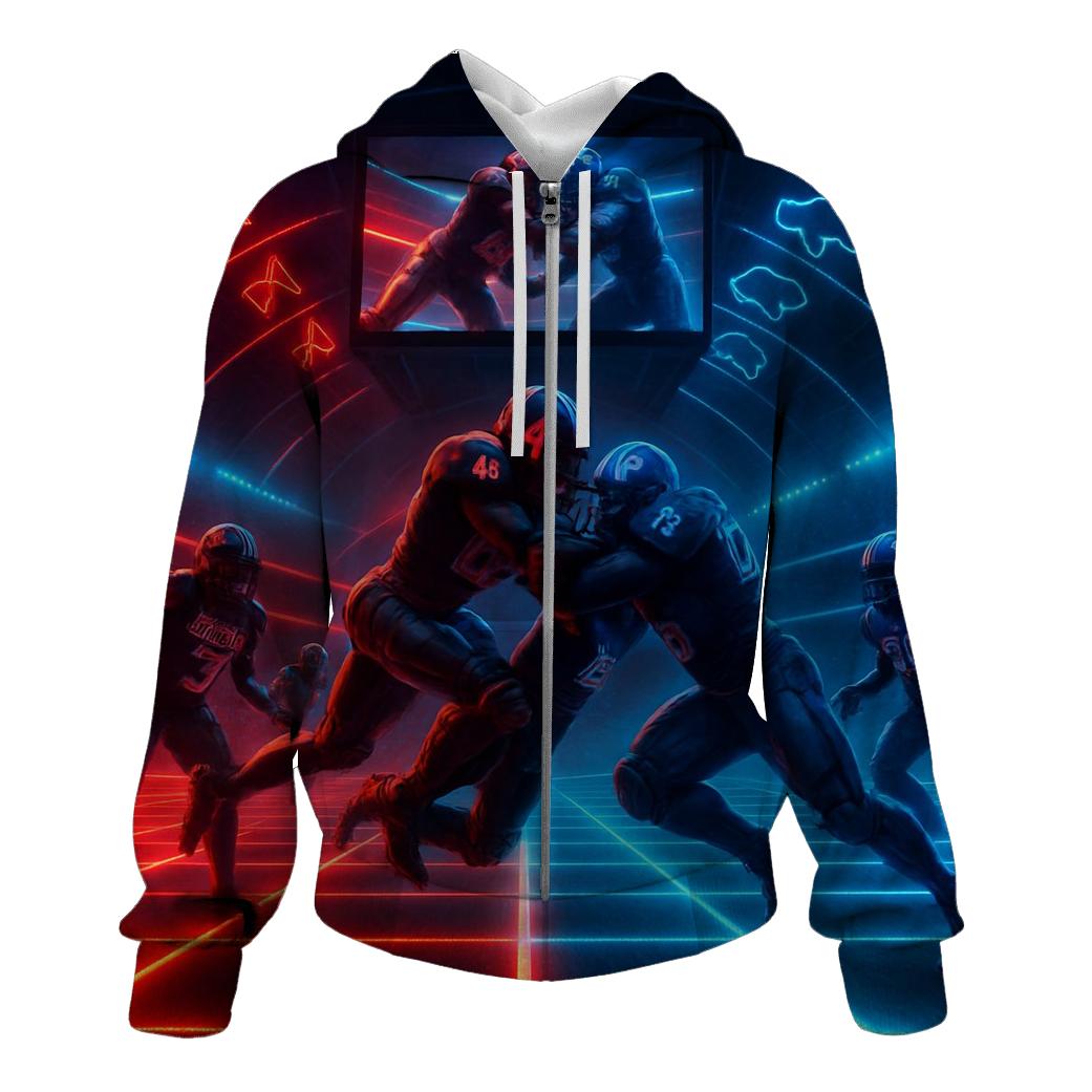 Neon Night Dome Showdown zip-up hoodies