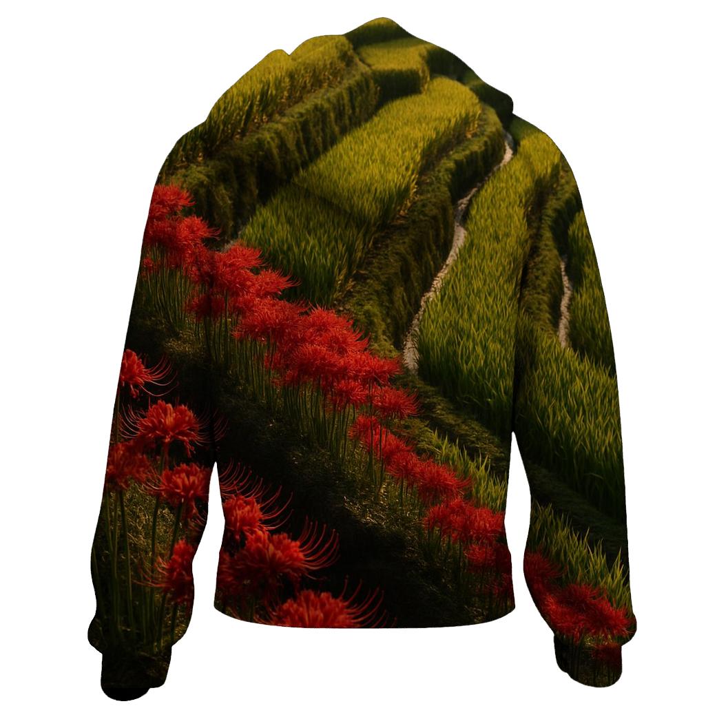 Rice Terrace Borders Of Wild Spider Lily custom hoodies