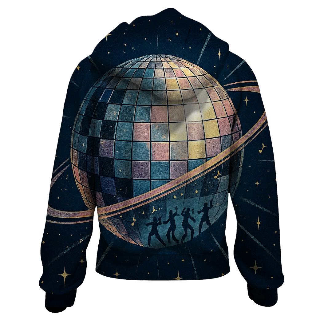 Disco Planet Orbit embroidered hoodies
