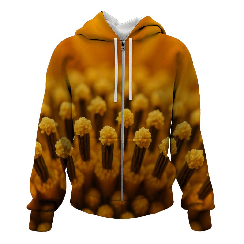 Microscopic Pollen On Sunflower Anthers premium hoodies