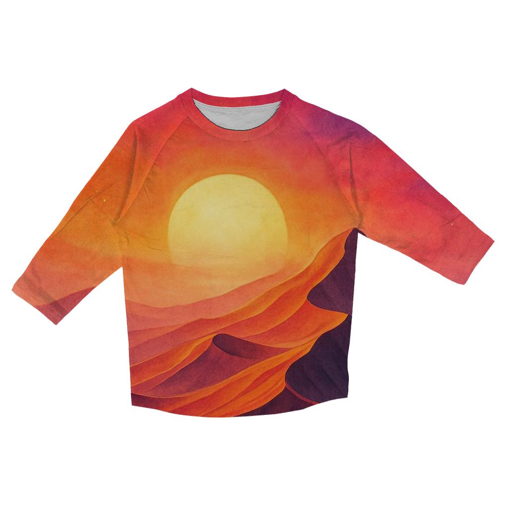 Celestial Dunefall Sunset personalized 3/4 sleeve tees