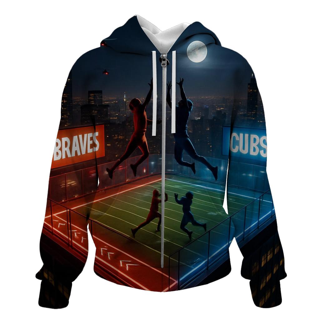 Skyline Rivalry On Rooftop Field custom hoodies