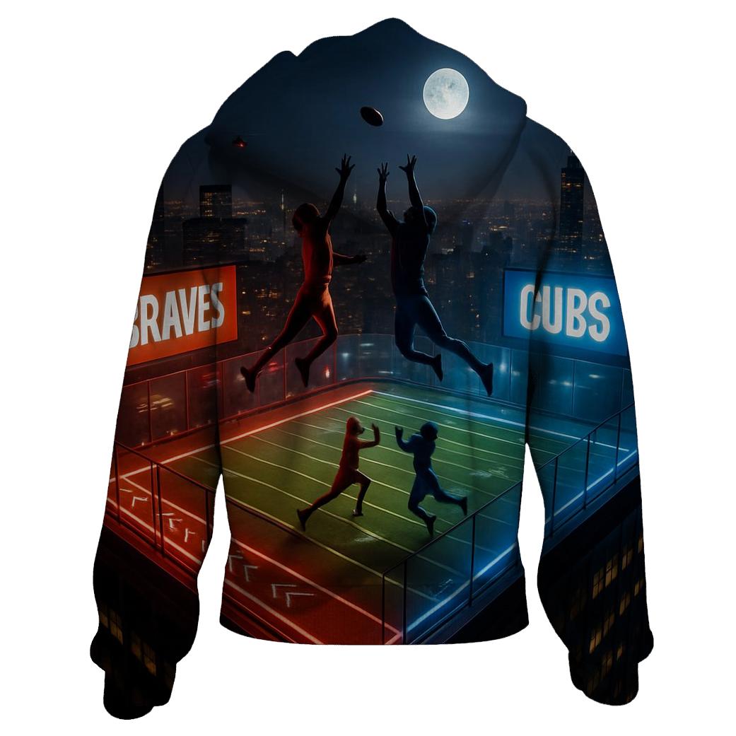 Skyline Rivalry On Rooftop Field custom hoodies